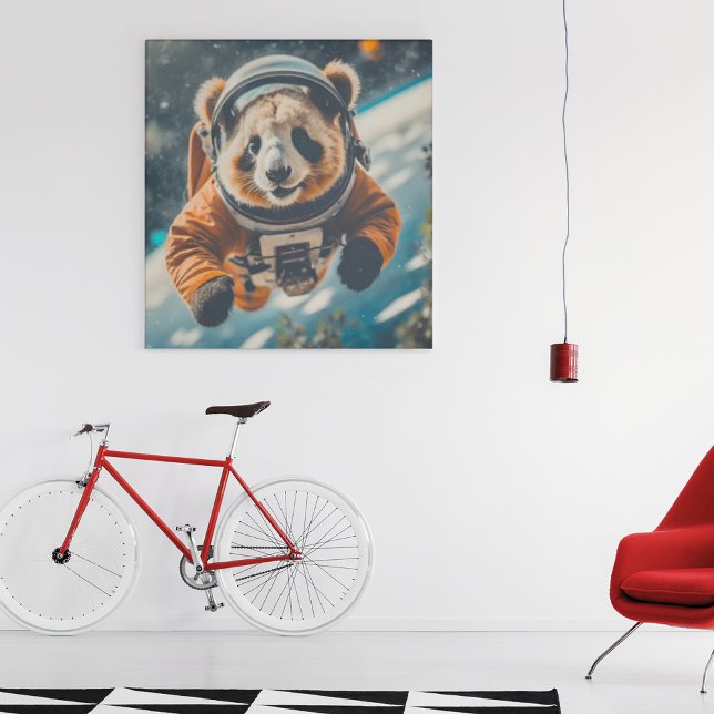 Poster Panda Astronauta na Creche Surrealista de Animais  (Criador carregado)