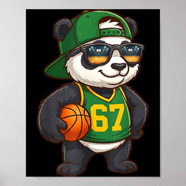 Poster Panda Basketball 67 Gen Alpha Slang Srts Men Boys  (Frente)