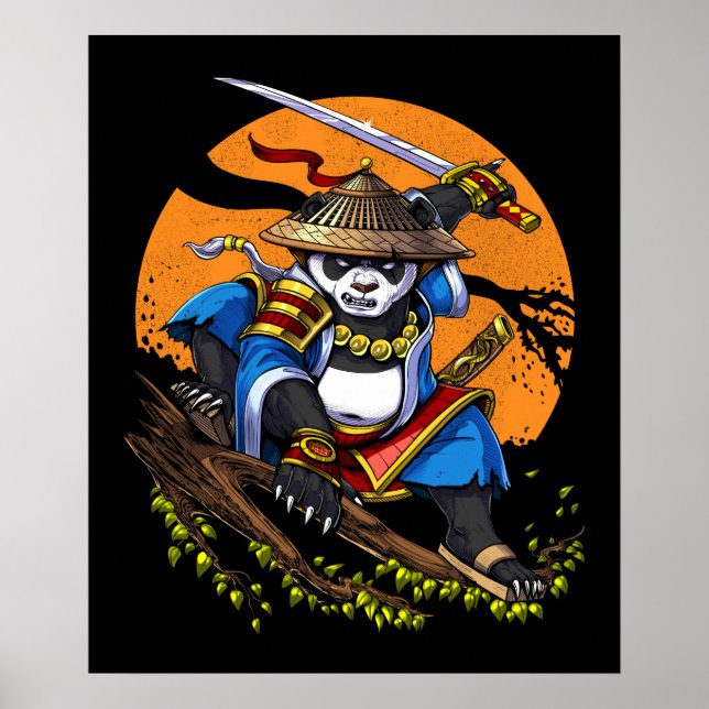 Poster Panda Bear Samurai Ninja (Frente)