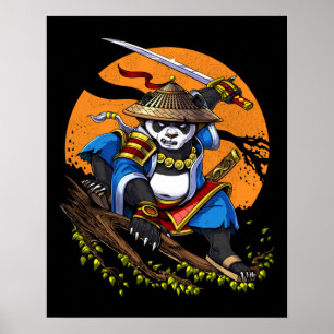 Poster Panda Bear Samurai Ninja