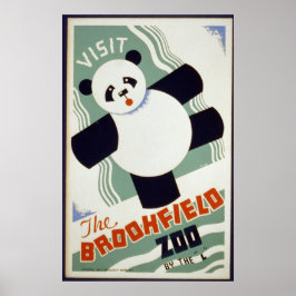 Poster Panda Bear Visite o Zoo Brookfield WPA