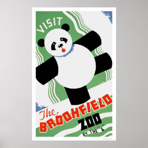 Pôster Panda Brookfield Zoo 1938 WPA