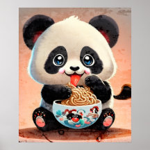 Panda Cega comendo Ramen