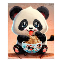 Panda Cega comendo Ramen