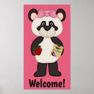 Poster Panda de Boas-Vindas à Escola
