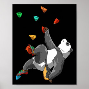Poster Panda de escalada em blocos e escalada em rocha