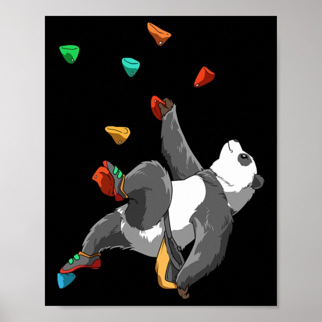 Poster Panda de escalada em blocos e escalada em rocha (Frente)