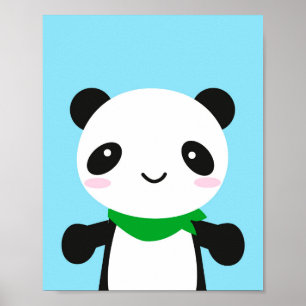 Poster Panda de Kawaii Super Bonita