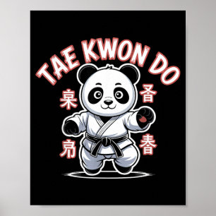 Poster Panda de Taekwondo engraçado Tkd coreano