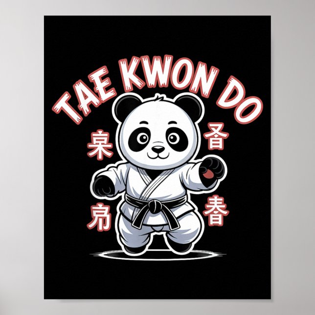 Poster Panda de Taekwondo engraçado Tkd coreano (Frente)
