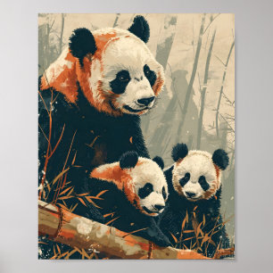 Poster Panda e Cuppies: Vintage