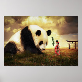 Poster Panda et femme