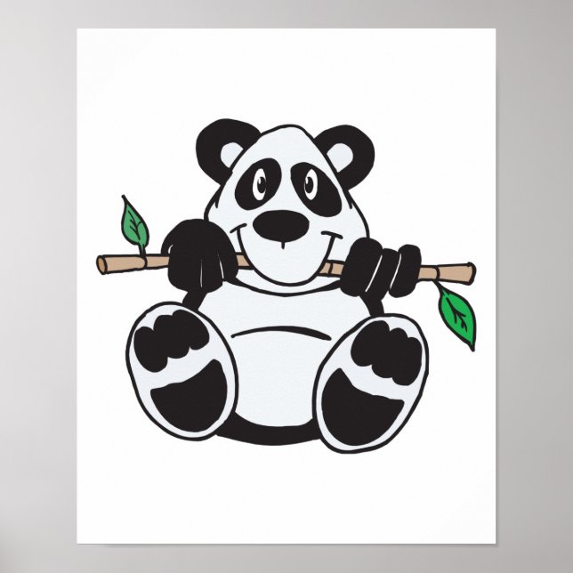 Pôster panda fofa pendurada no galho (Frente)