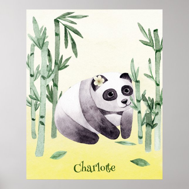 Poster Panda Fofo Sentado (Frente)