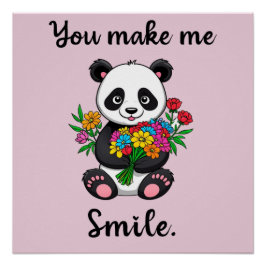 Pôster Panda Fofo Você Me Faz Sorrir