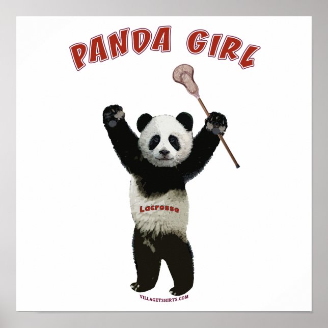 Pôster Panda Girl Lacrosse (Frente)