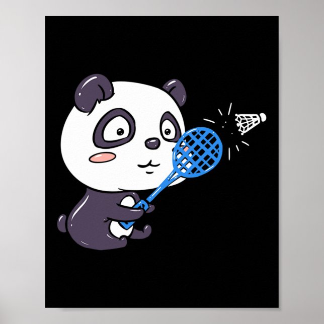 Poster Panda Jogando Badminton Ficando Suado I Panda Bea (Frente)