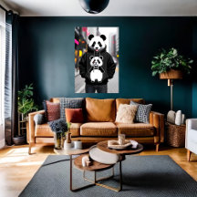 Panda legal antropomórfica na cidade | Arte AI