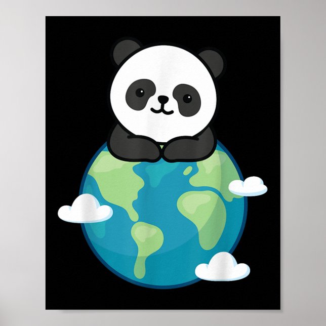 Poster Panda Mãe Terra Dia Engraçado Para O Ambiente Plan (Frente)