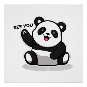 Pôster panda pequeno fofo