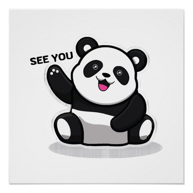 Pôster panda pequeno fofo (Frente)
