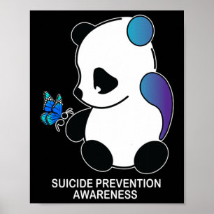 Poster Panda Semicolon Borboleta Prevenção Suicídio Aware
