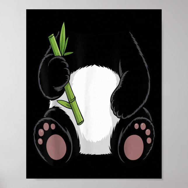 Poster Panda Shirt Adult Kids Men Women Panda Bear Costum (Frente)