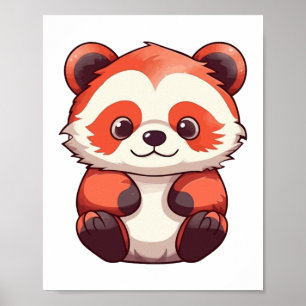 Poster Panda Vermelha Custa