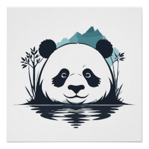 Pôster Panda Vetor Art Animal Modern Urban City Graphic