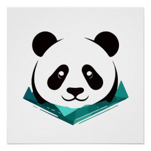 Pôster Panda Vetor Art Animal Modern Urban City Graphic