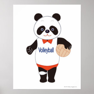 Poster Panda Volleyball Player