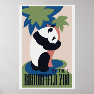 Pôster Panda Zoológico de Brookfield Retro