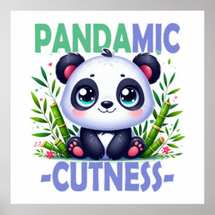 Poster Pandâmica Cuteness. Bela animação de Panda
