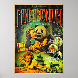 Poster Pandamonium Funny Panda retro filme de terror post