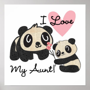 Poster Pandas eu amo minha tia