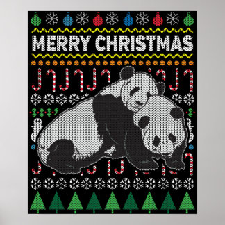 Poster Pandas Ugly Christmas Sweater Wildlife Series