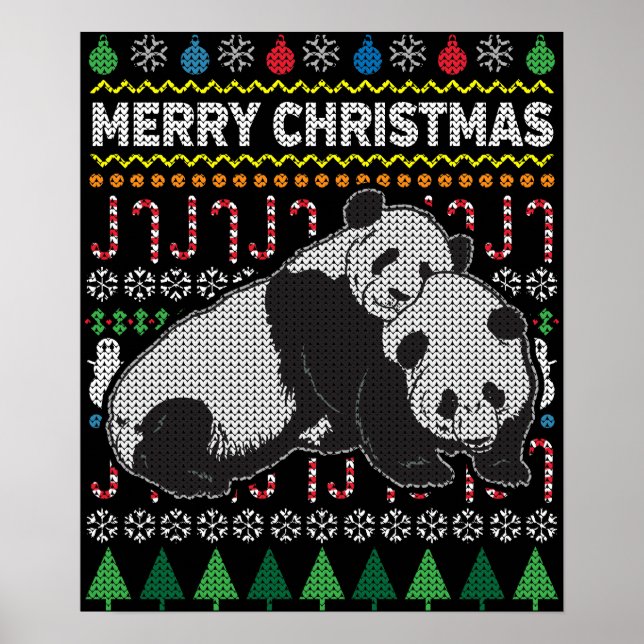 Poster Pandas Ugly Christmas Sweater Wildlife Series (Frente)