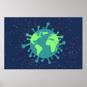 Poster Pandemia Global (Partícula Vírus) (Doença Viral)