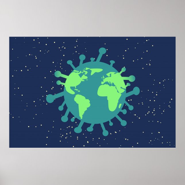 Poster Pandemia Global (Partícula Vírus) (Doença Viral) (Frente)