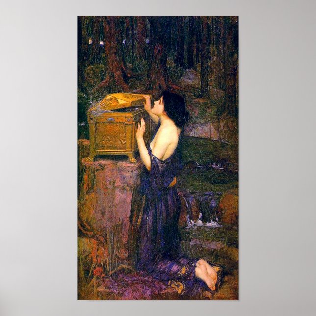 Pôster Pandora por John William Waterhouse (Frente)