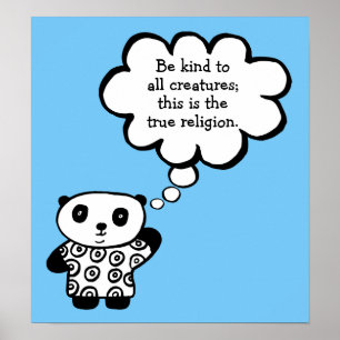 Pôster Pandy the Panda Buddhist Be Kind Cote