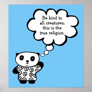 Pôster Pandy the Panda Buddhist Be Kind Cote