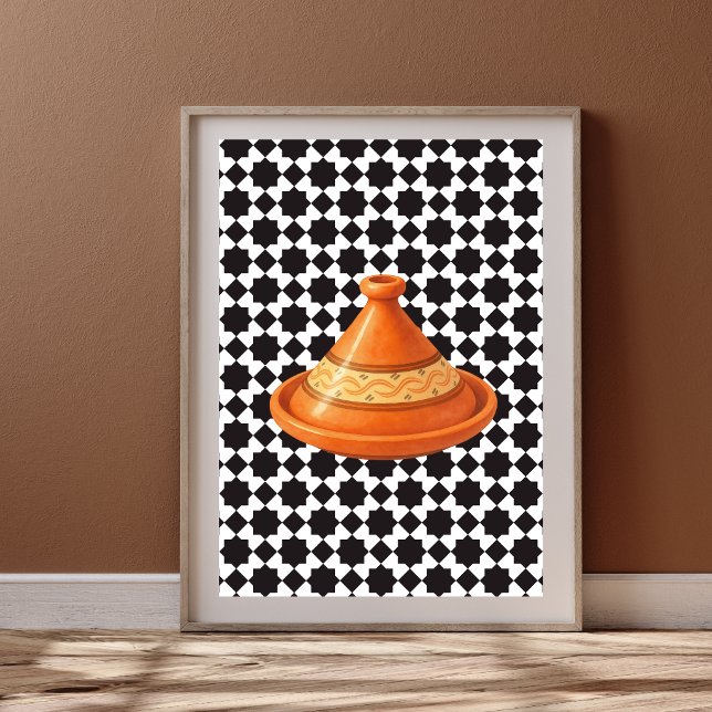 Poster Panela Marroquina Tagine com Padrão Geométrico (Criador carregado)