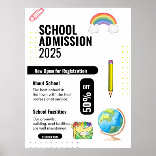 Poster Panfleto de Admissão Escolar, Panfleto de Promoção