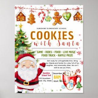 Poster Panfleto de angariação de fundos com cookie com pa