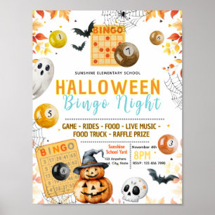 Poster Panfleto de bingo de Halloween editável