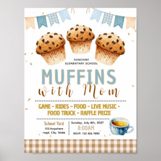 Poster Panfleto de captação de recursos com mamãe e muffi