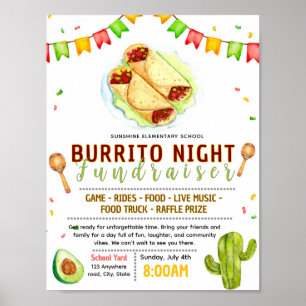 Poster Panfleto de captação de recursos de burrito editáv