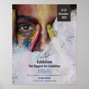 Poster Panfleto de retrato de exposição de arte colorida,