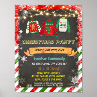 Poster Panfleto de suéter feio de Natal editável